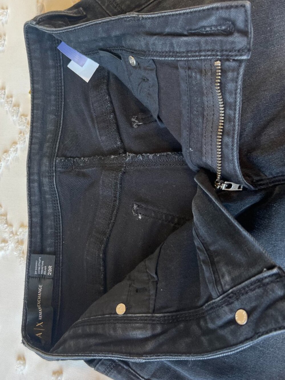 Y2K A/X Armani Exchange Black Skinny Jeans SIZE 29R - Picture 4 of 16